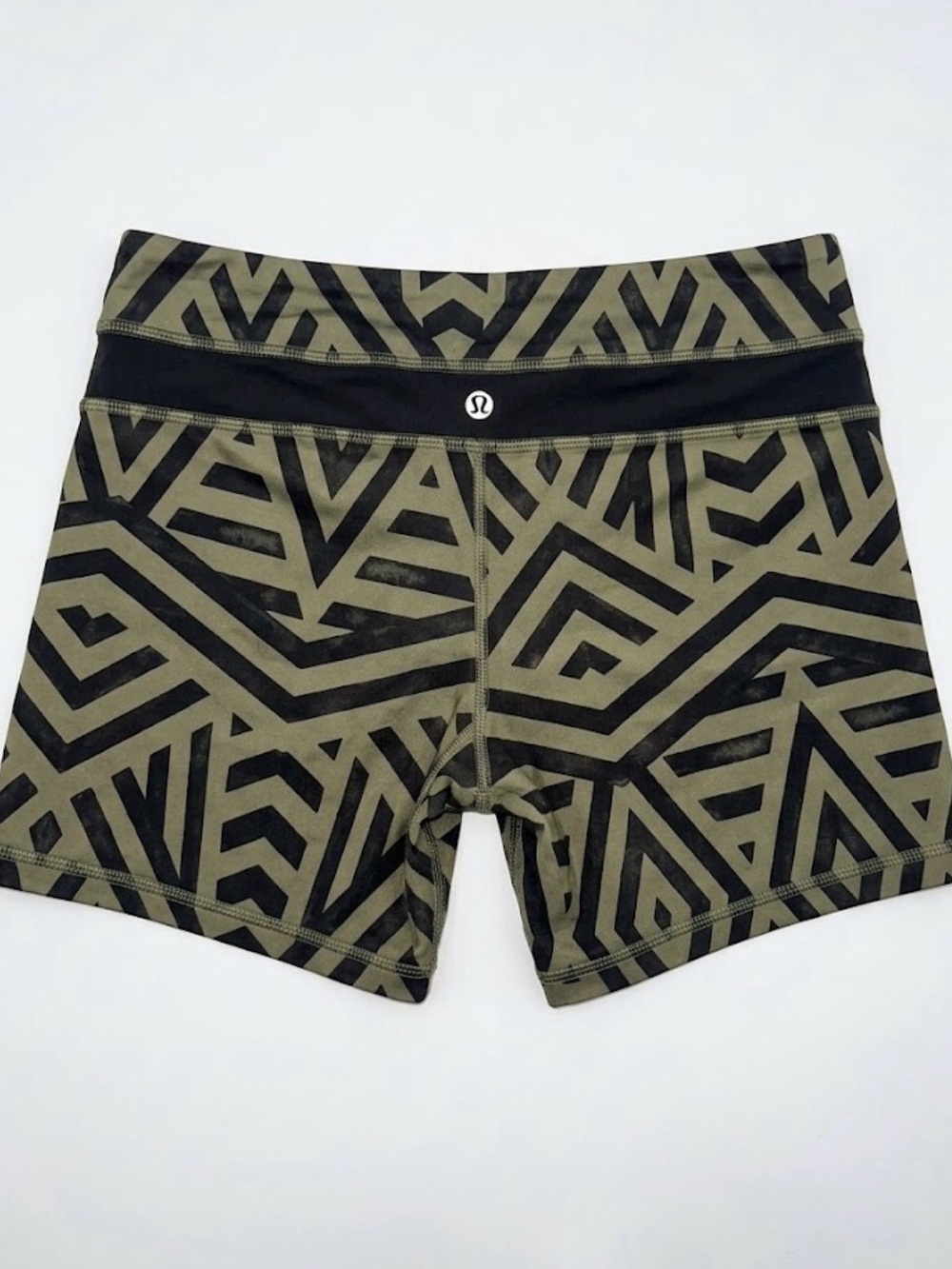 lululemon athletica Olive & Black Geometric Bike Shorts